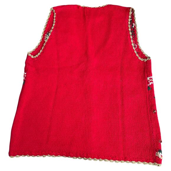 Tiara International 1998 Stocking Gift Beaded Holiday Detailed Sweater Vest Sz S - Picture 7 of 7